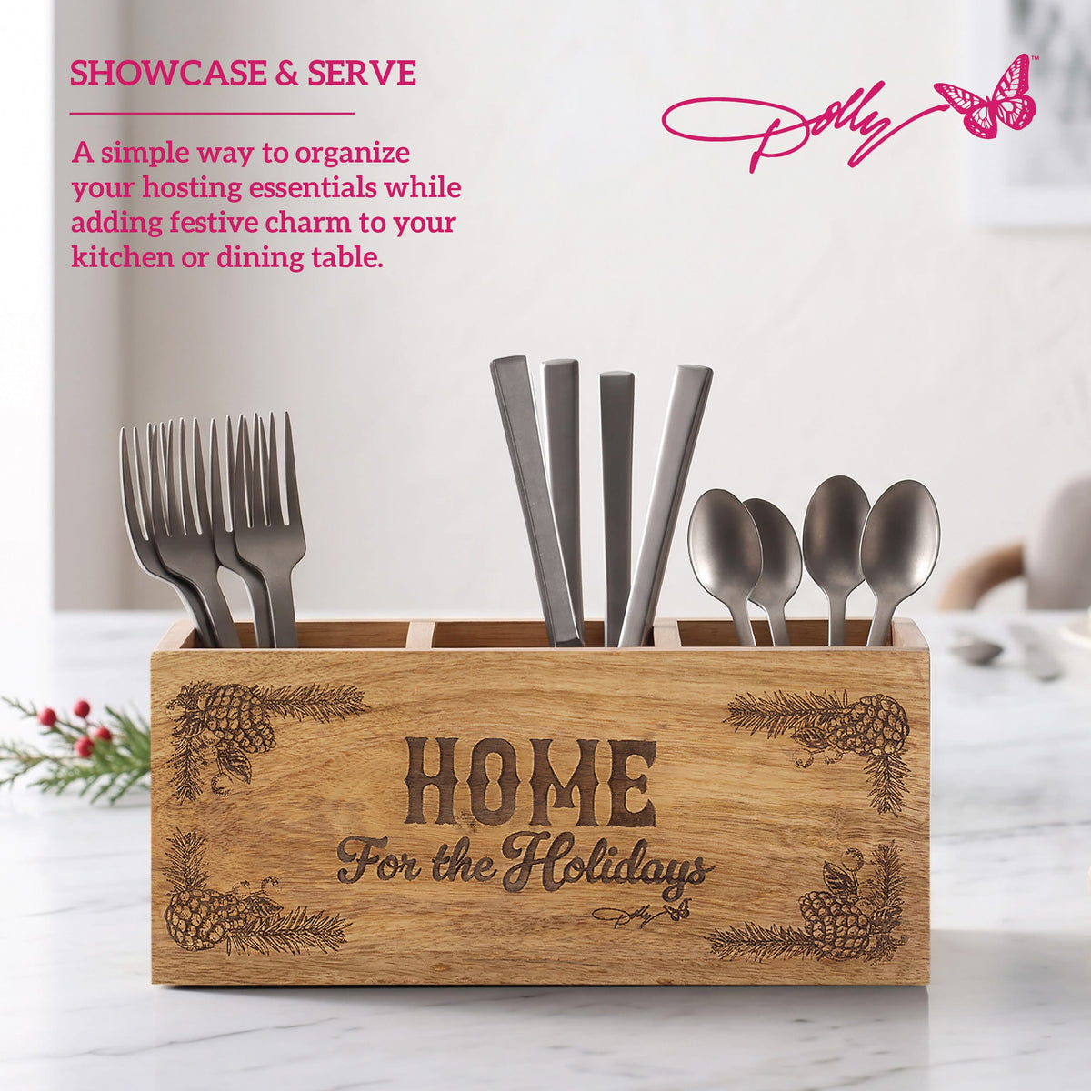 Dolly Parton Home for the Holiday Utensil Flatware Caddy