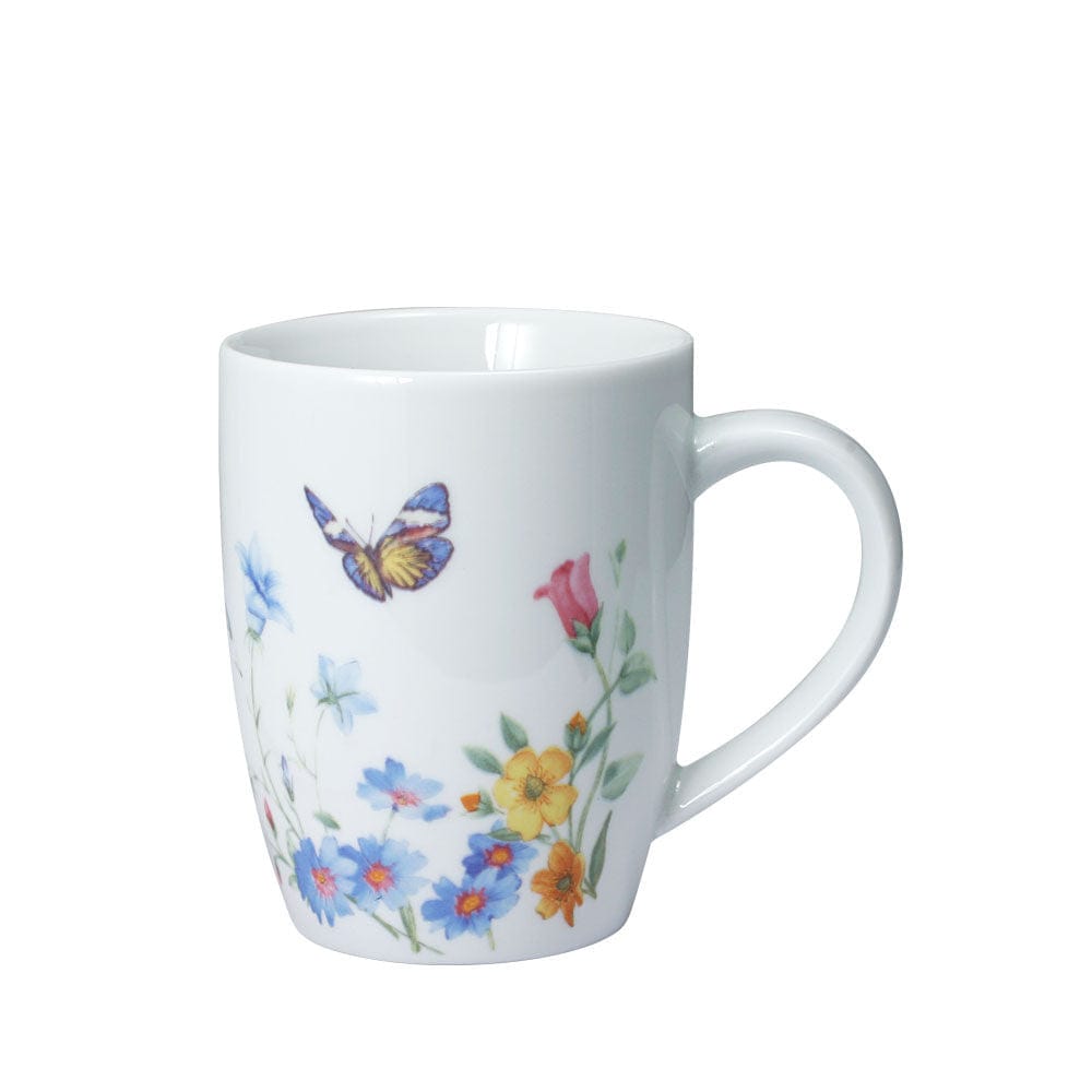 Annabelle floral mug from the set featuring colorful wildflowers and butterfly.