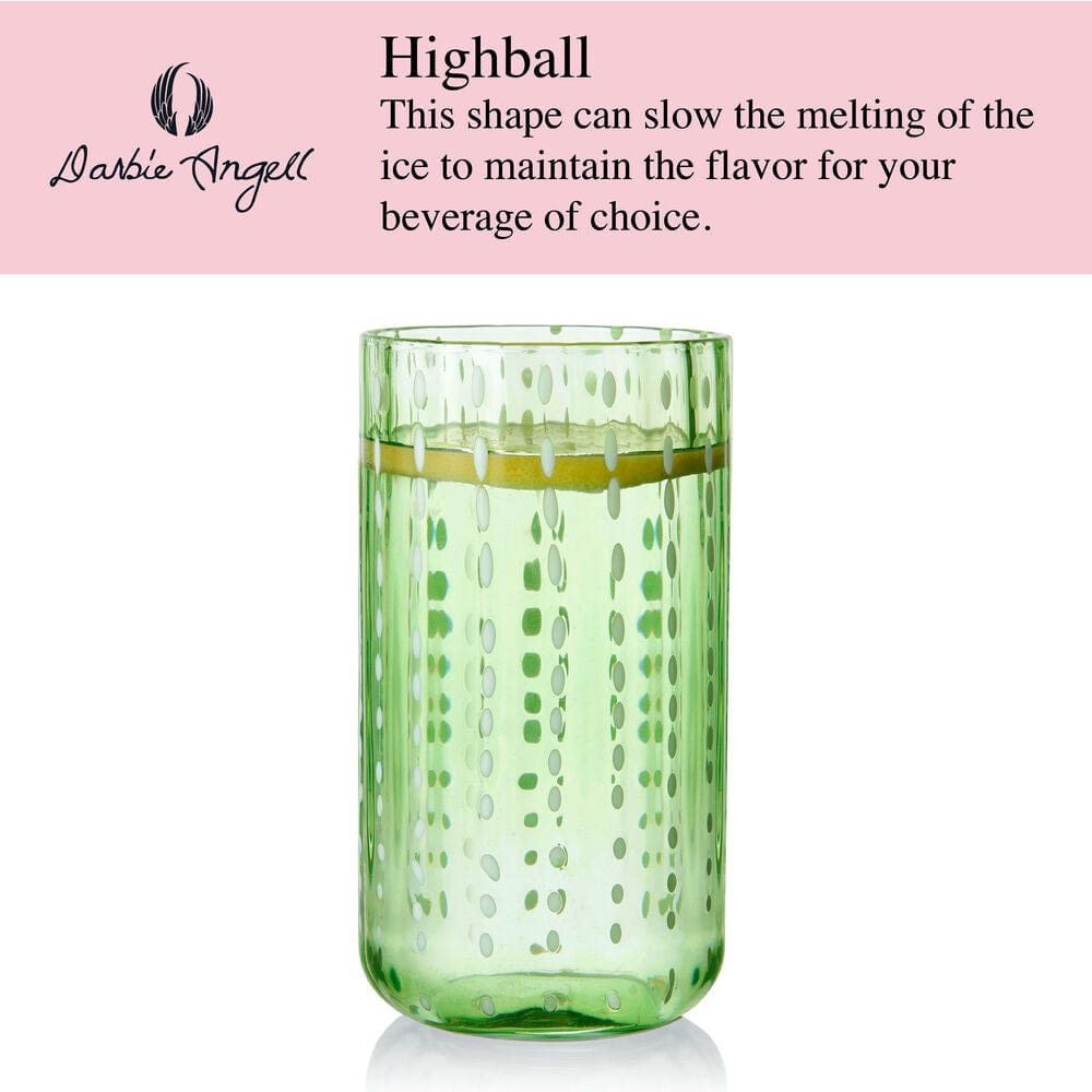 Darbie Angell Dappled Clouds Seafoam Set of 4 Highball Glasses