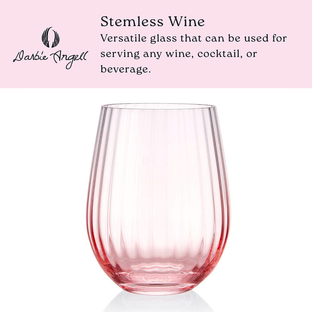 Darbie Angell Good Day Blush Set of 4 Stemless Wine