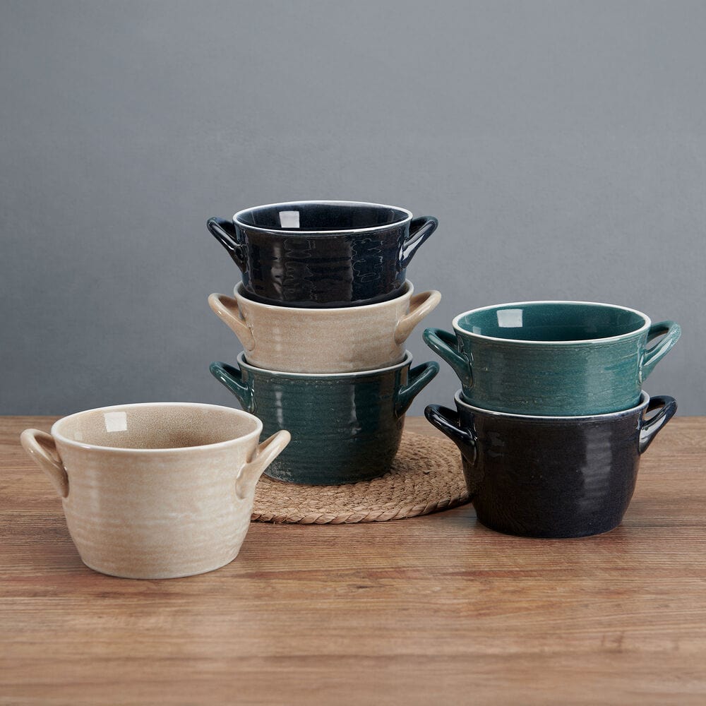Cauldron Double Handle Set of 6 Soup Bowls