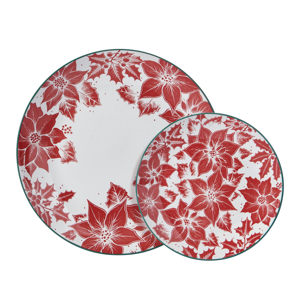 Precious Poinsettia 12 Piece Dinnerware Set, Service for 6