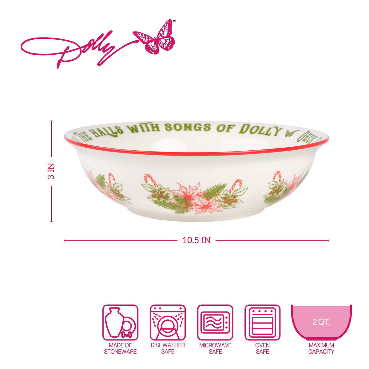Dolly Parton Deck the Halls Serve Bowl