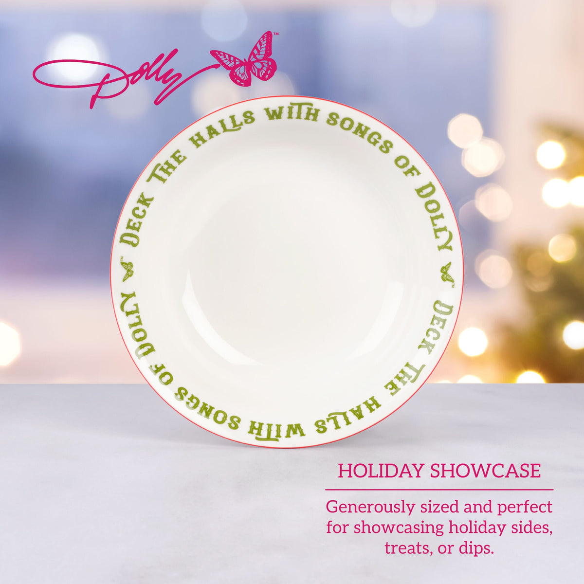 Dolly Parton Deck the Halls Serve Bowl