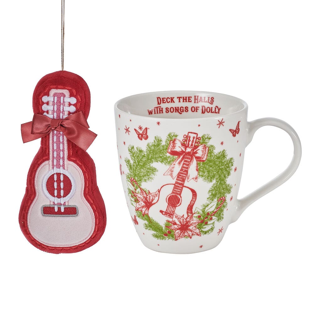 Dolly Parton Deck the Halls Guitar Mug with Ornament