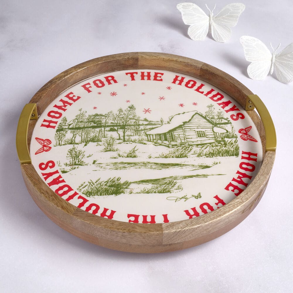 Dolly Parton Home for the Holidays Rotating Serve Tray