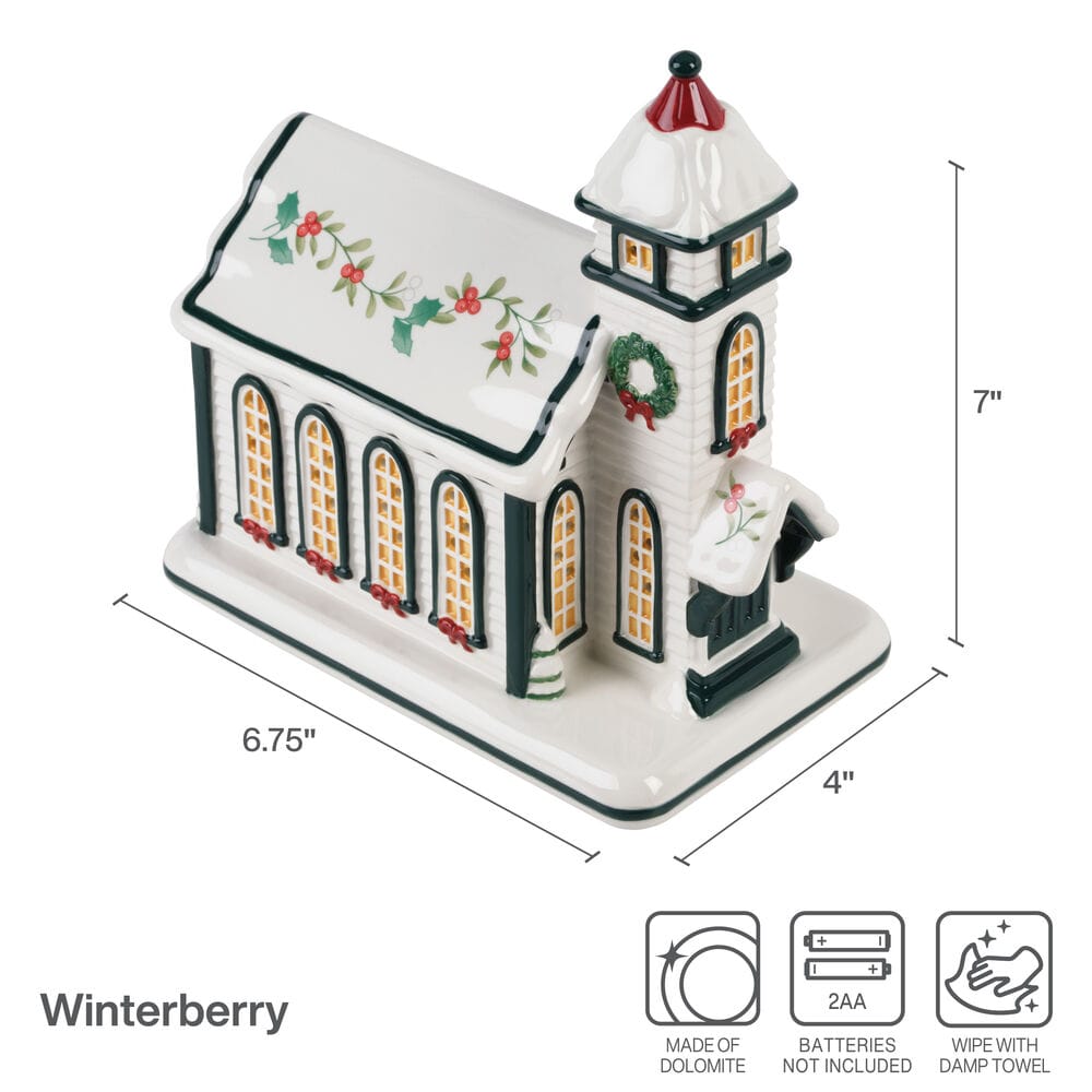 Winterberry® Village Church with LED Light
