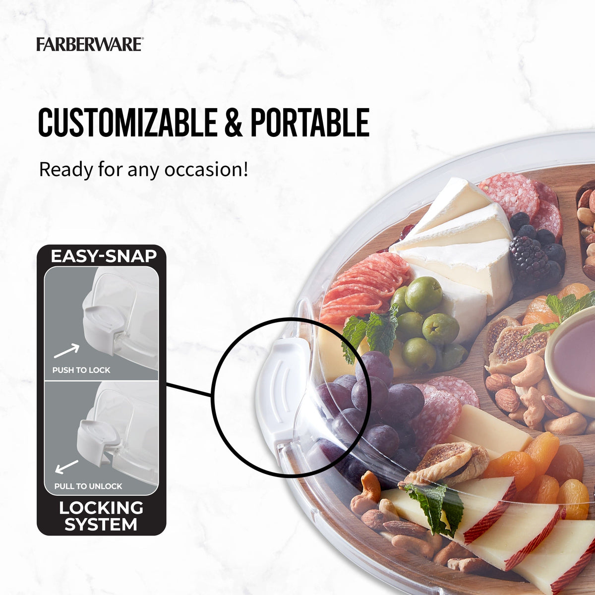 Farberware Build-A-Board ™ Cutting Board with Clear Locking Lid, 14 IN Round