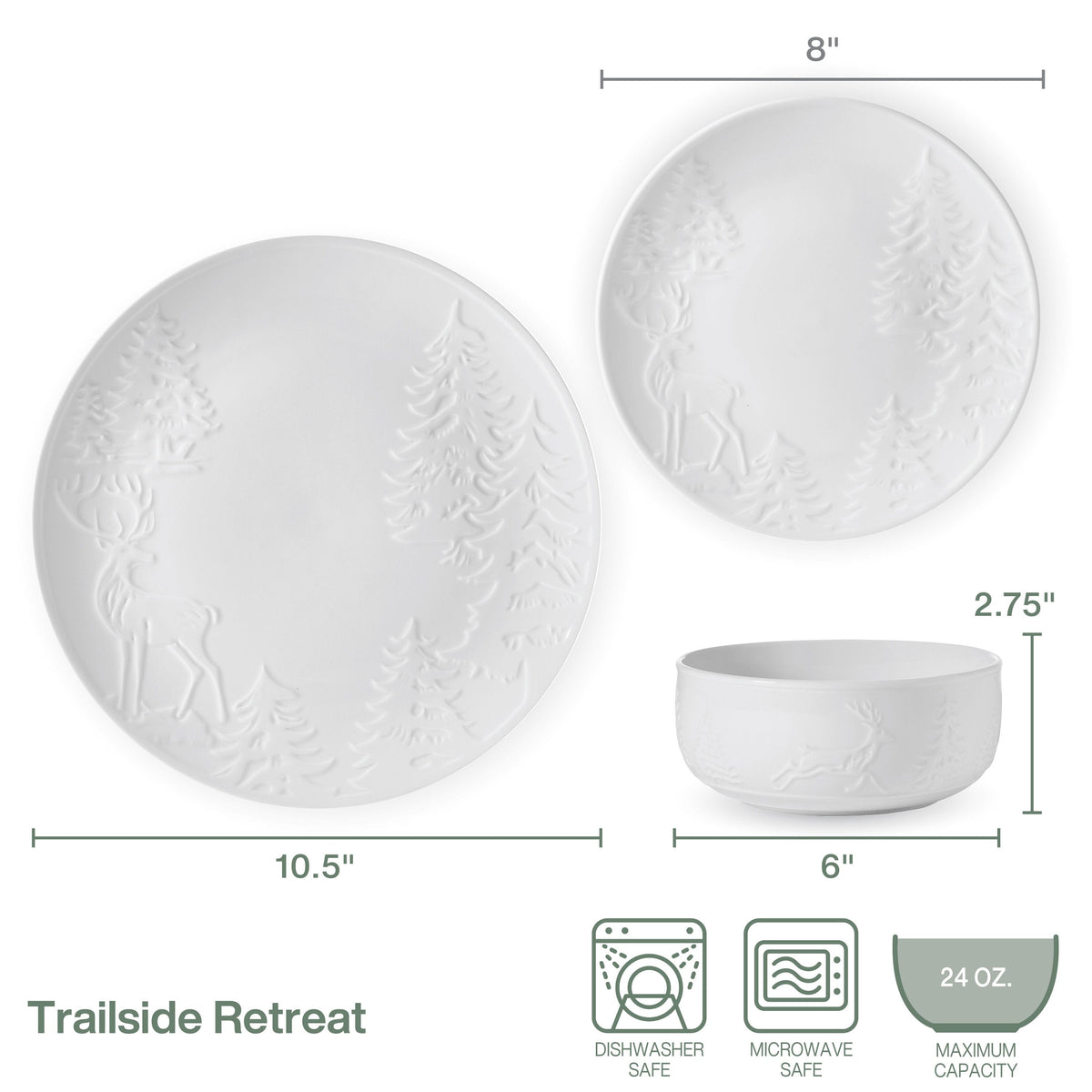 Trailside Retreat 24 Piece Dinnerware Set, Service for 8