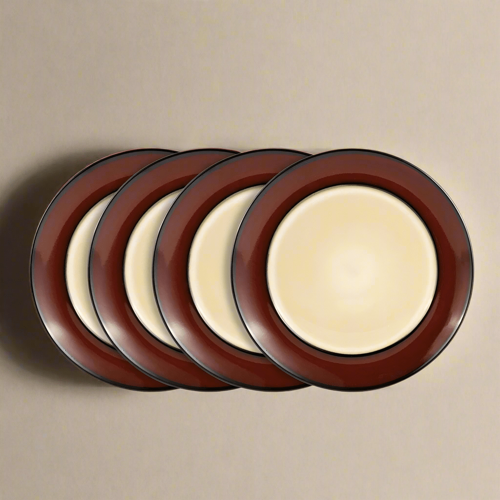 Gourmet Basics Belmont Set of 4 Red Round Dinner Plates