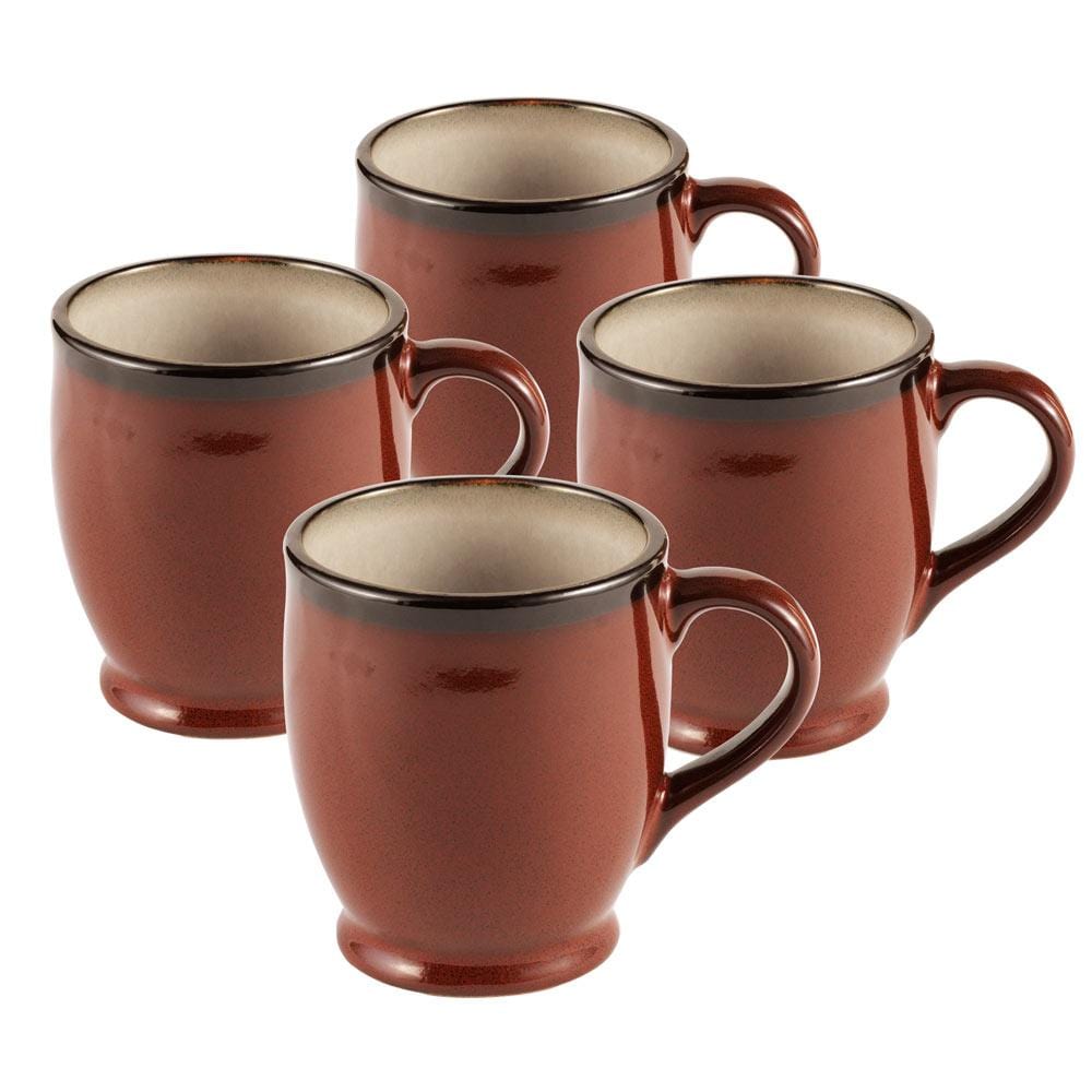 Gourmet Basics Belmont Set of 4 Red Mugs