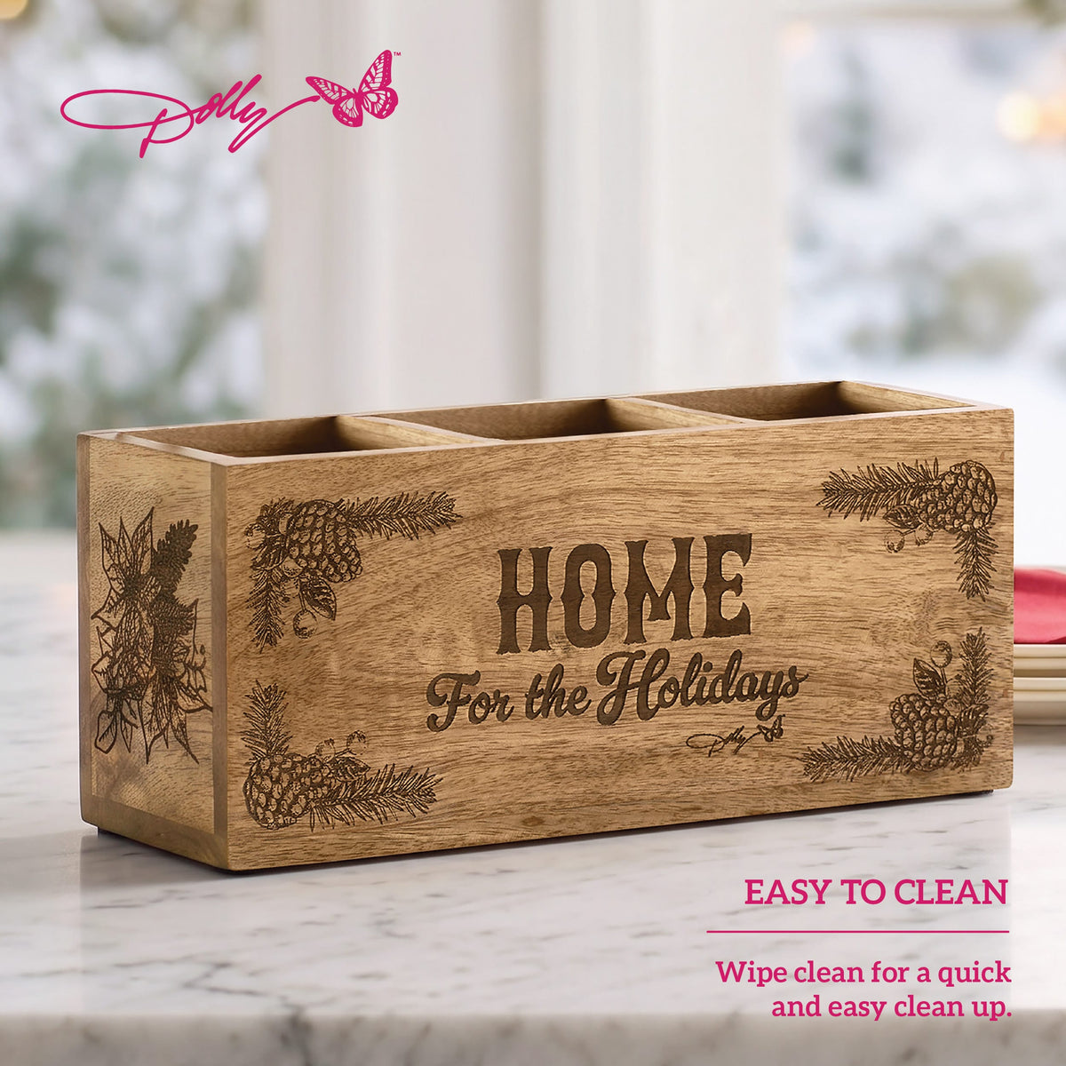 Dolly Parton Home for the Holiday Utensil Flatware Caddy