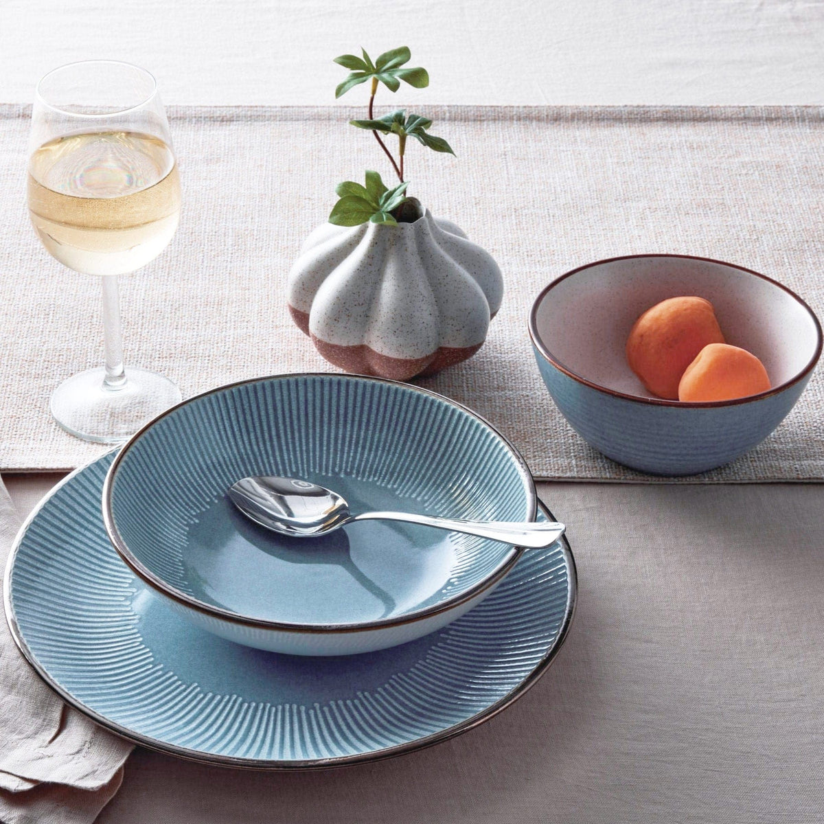 Arlie Blue 12 Piece Pasta Dinnerware Set, Service for 4
