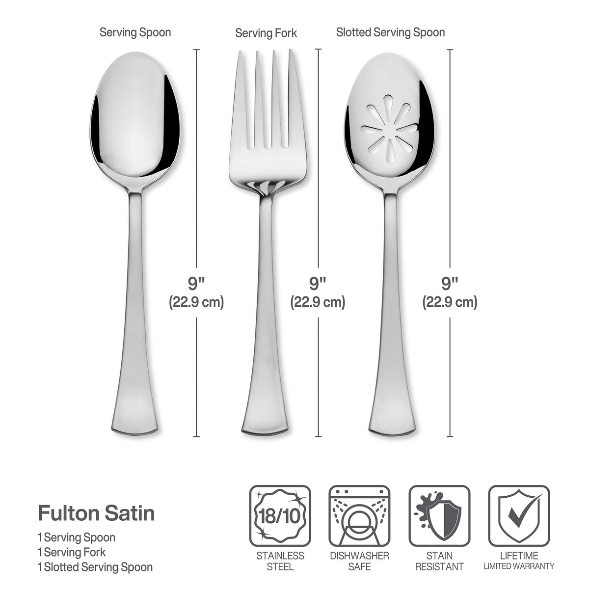 Satin Fulton 51 Piece Flatware Set, Service for 8