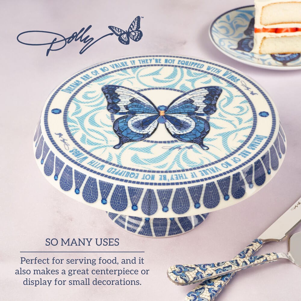 Dolly Parton Mosaic Butterfly Cake Stand