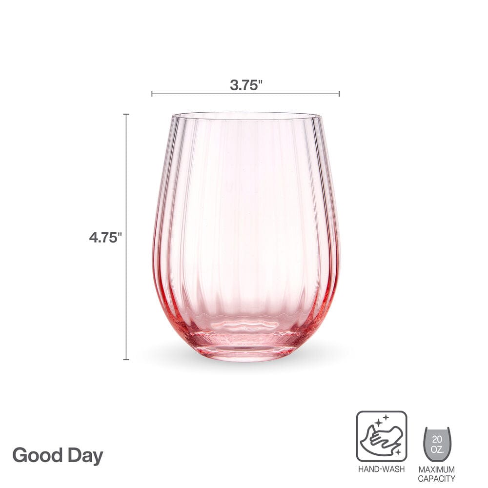 Darbie Angell Good Day Blush Set of 4 Stemless Wine