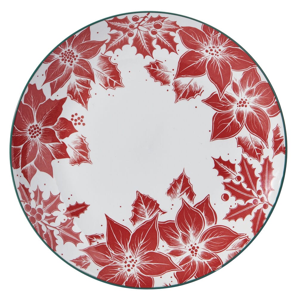 Precious Poinsettia Set of 2 Dinner Plates