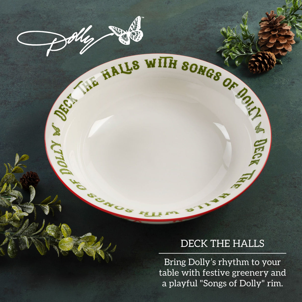 Dolly Parton Deck the Halls Serve Bowl