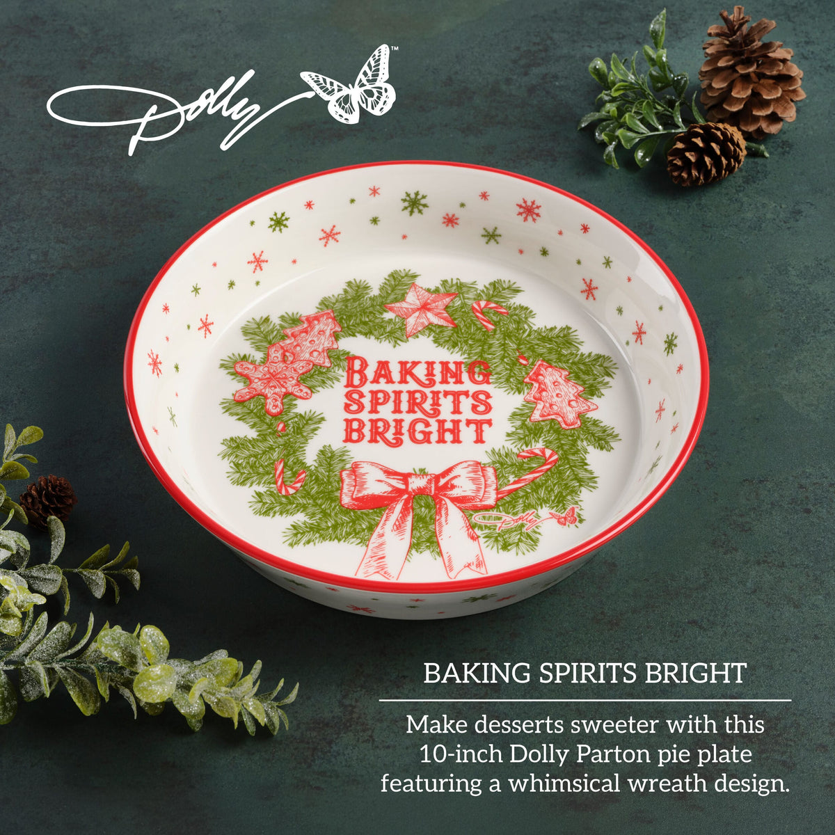Dolly Parton Baking Spirits Bright Pie Plate