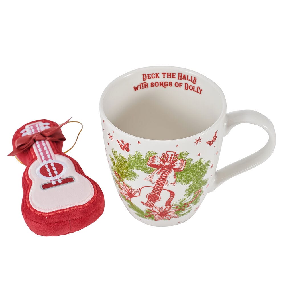 Dolly Parton Deck the Halls Guitar Mug with Ornament