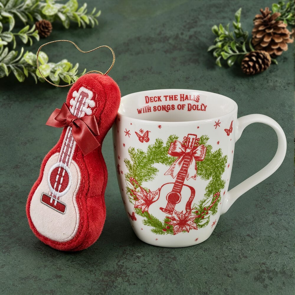 Dolly Parton Deck the Halls Guitar Mug with Ornament