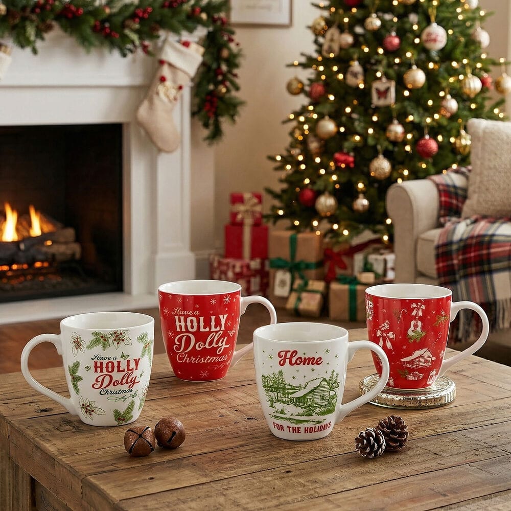 Dolly Parton Holly Dolly Set of 4 Mugs