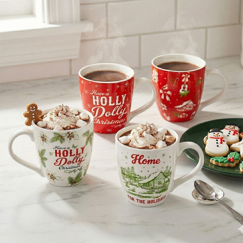 Dolly Parton Holly Dolly Set of 4 Mugs