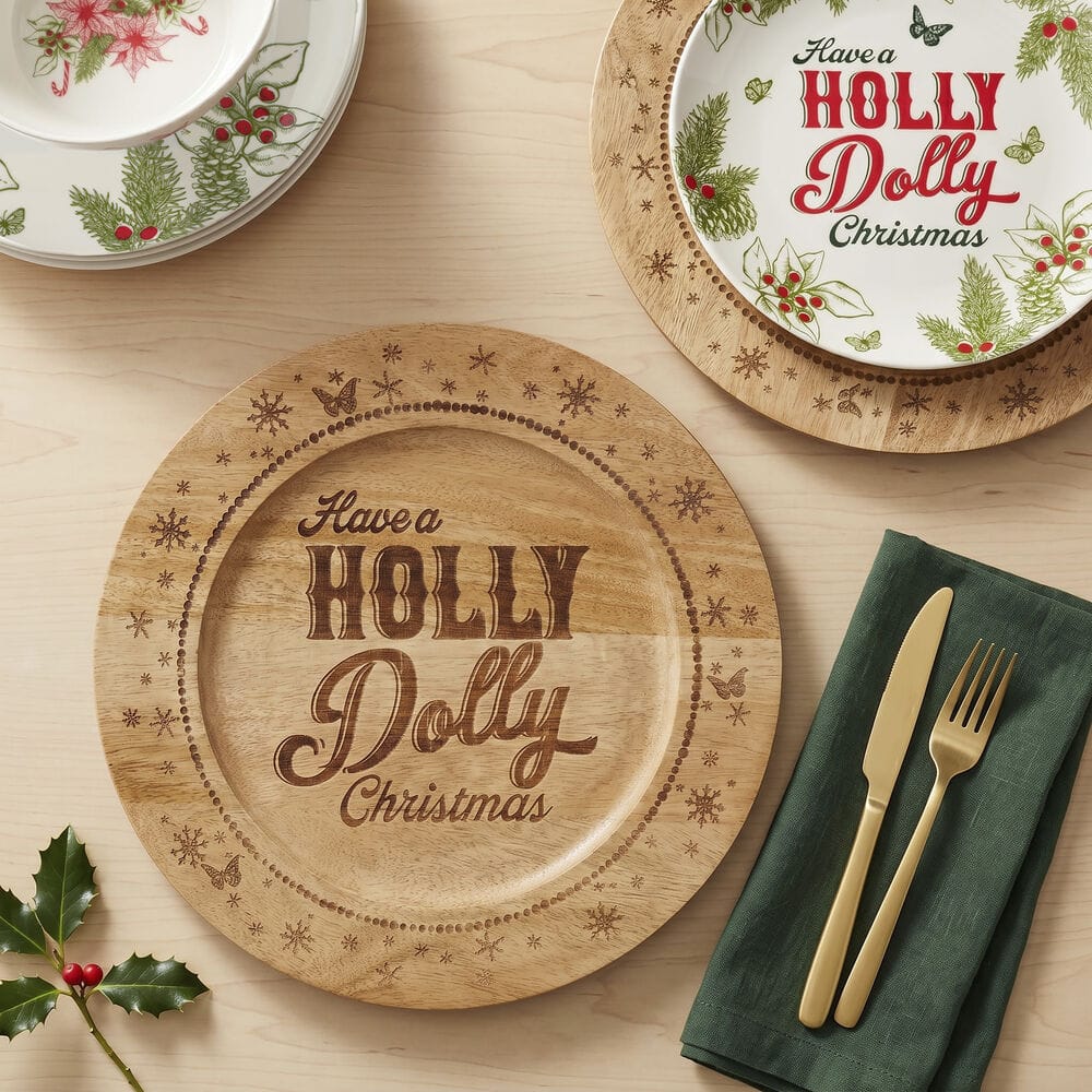 Dolly Parton Set of 2 Holly Dolly Wood Chargers