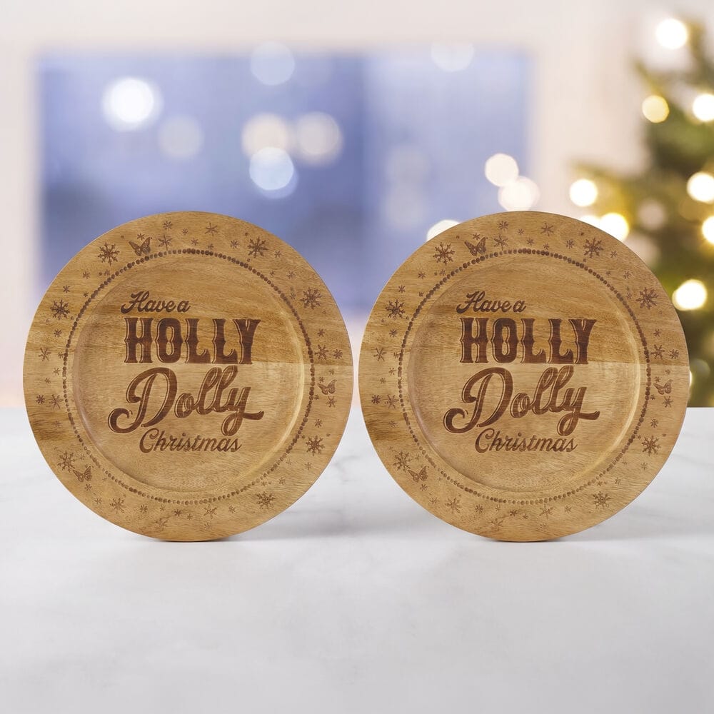 Dolly Parton Set of 2 Holly Dolly Wood Chargers