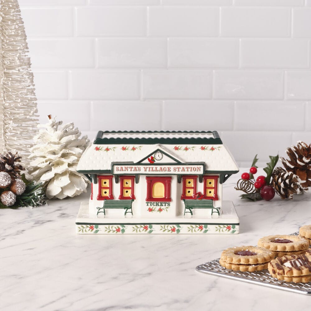 Winterberry® Village Train station with LED Light