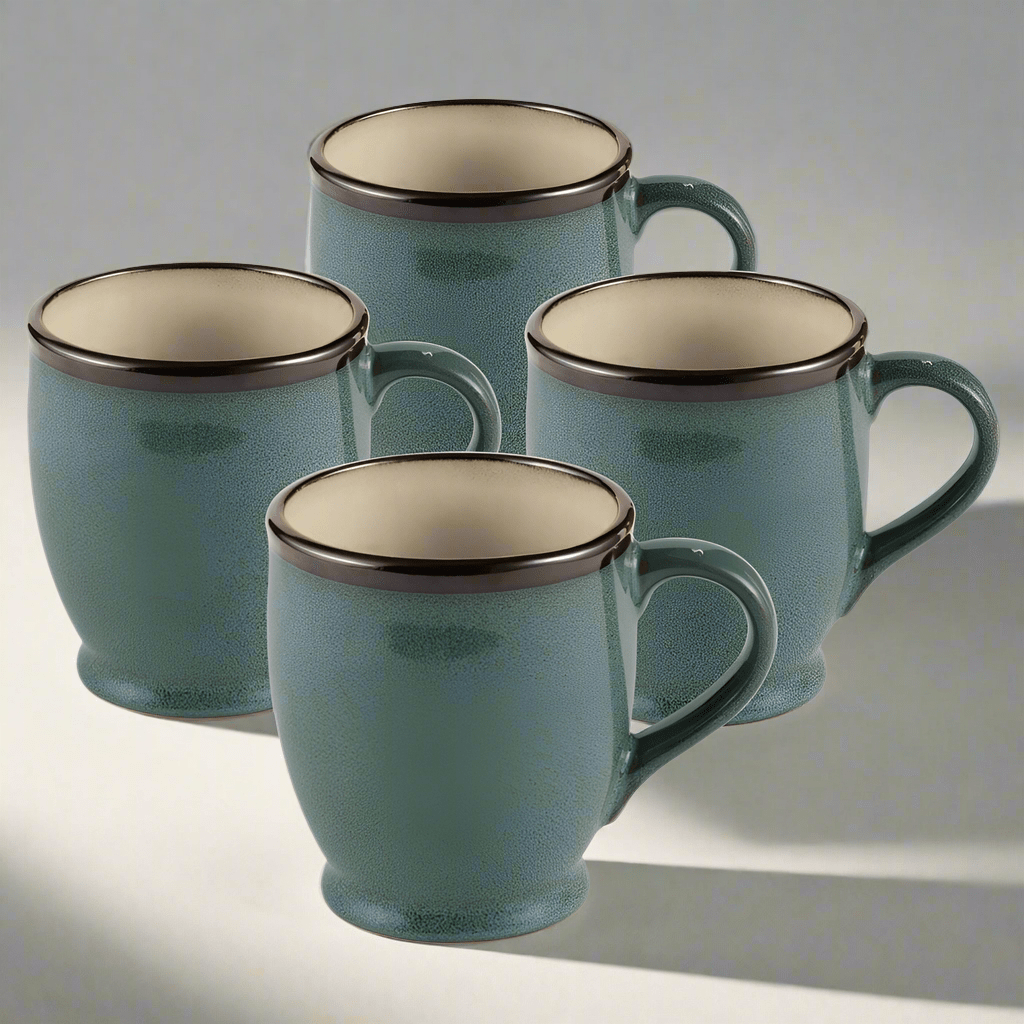 Gourmet Basics Belmont Set of 4 Blue Mugs