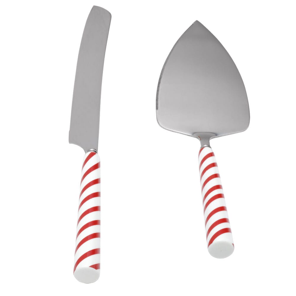 Candy Cane Cake Knife and Server Set