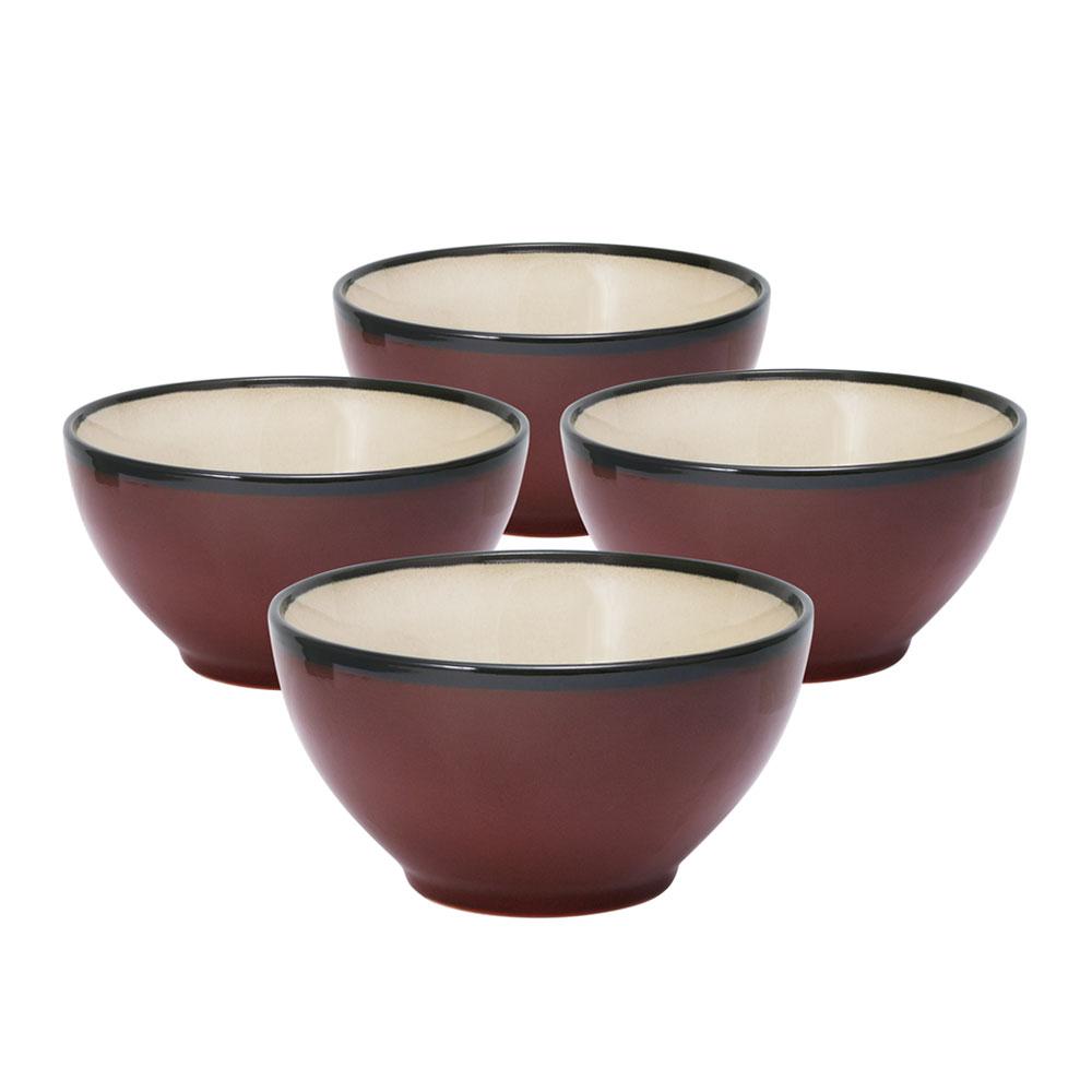 Gourmet Basics Belmont Set of 4 Red Soup Cereal Bowls