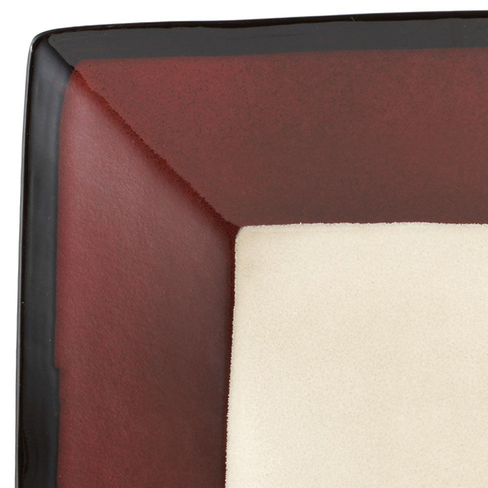 Gourmet Basics Belmont Set of 4 Red Square Dinner Plates