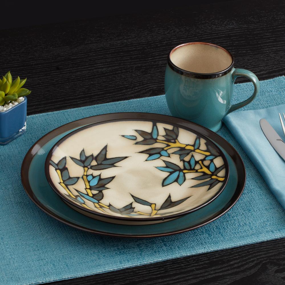 Gourmet Basics Belmont Set of 4 Round Stalks Salad Plates