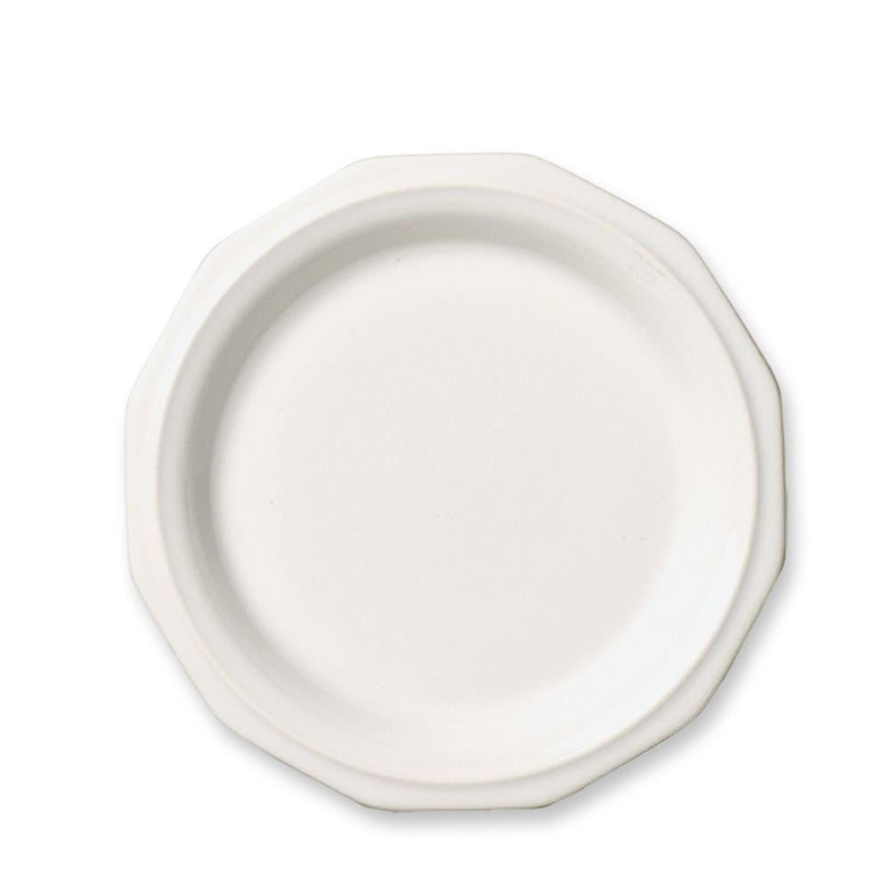 Heritage small salad plate in white ceramic with scalloped edge